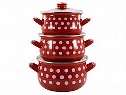 558 RED Interos Набір ем.3-пр. скл.кришка глуб. Горох червоний