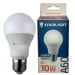 Лампа свiтлодiодна ENERLIGHT A60 10Вт 4100К Е27, гарантiя 2 роки