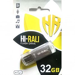 Флешка HI-Rali 32GB Rocket series.срiбло пластик на блiстерi, гарантiя 1 рiк