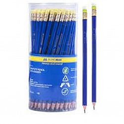 Олівець простий з гумкою "BUROMAX"синій 1шт