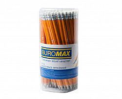 Олівець простий з гумкою "BUROMAX" жовтий 1шт
