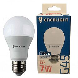 Лампа свiтлодiодна ENERLIGHT G45 7Вт 4100К Е27, гарантiя 2 роки