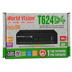 Т2 ресивер тюнер Т2 World Vision T624 D4+IPTV METALL