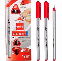 Ручка масляна CELLO "Tri-Tech " червона 1мм