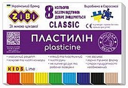 Пластилін 160 г, 8 кольорів «ZiBi CLASSIC»