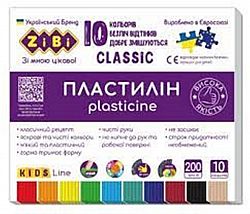 Пластилін 200 г, 10 кольорів «ZiBi CLASSIC»