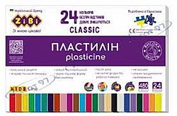 Пластилін 480 г, 24 кольори «ZiBi CLASSIC»