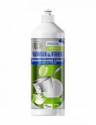 Засіб для миття посуду "Wash&Free" зелене яблуко та екстракт едельвейса 500г Хіт ціна!