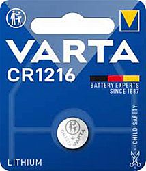 Батарейка VARTA CR 1216 лужна 1шт блiстер ТОР