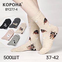 BY277-4 Шкарпетки жін. Корона високі р.37-42 (ціна за 10шт)