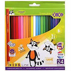 Олівець дерево 24 кольорів ZIBI KIDS LINE в коробці