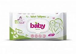 Вологі серветки "BIOLLY', for baby КЛАПАН 120 шт