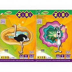 Набір картона+кольоровий папір ZiBi Kids Line А4 18арк (9 картону+9 папiру) по 9 кольорів