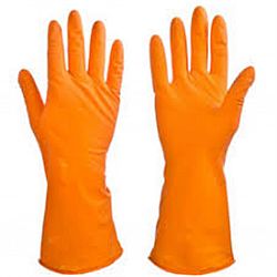 Рукавички гумові оранжеві XL