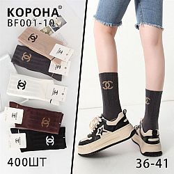 BF001-9 Шкарпетки жін. CHANEL х/б р.36-41 (ціна за 10шт)